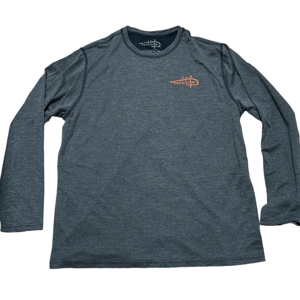 Reel Life Sun & Water UPF 50 Long Sleeve Outdoor Fishing Shirt Crew Neck